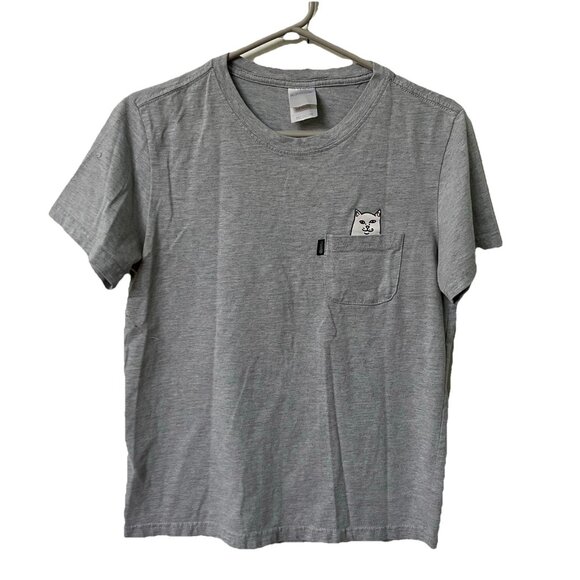 RIPNDIP Rip N Dip T-shirt Womens M Gray Prayer Hands Gray Pocket Tee Skate - Picture 1 of 7